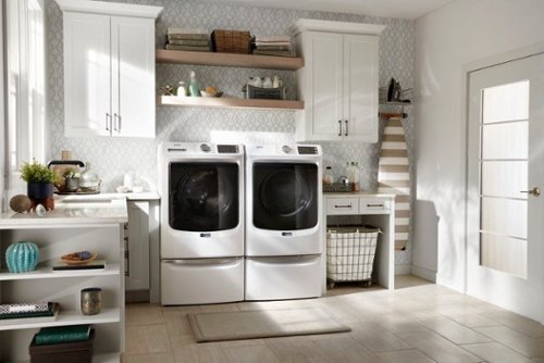 Maytag - 7.3 Cu. Ft. Stackable Electric Dryer with Steam and Extra Power Button - White