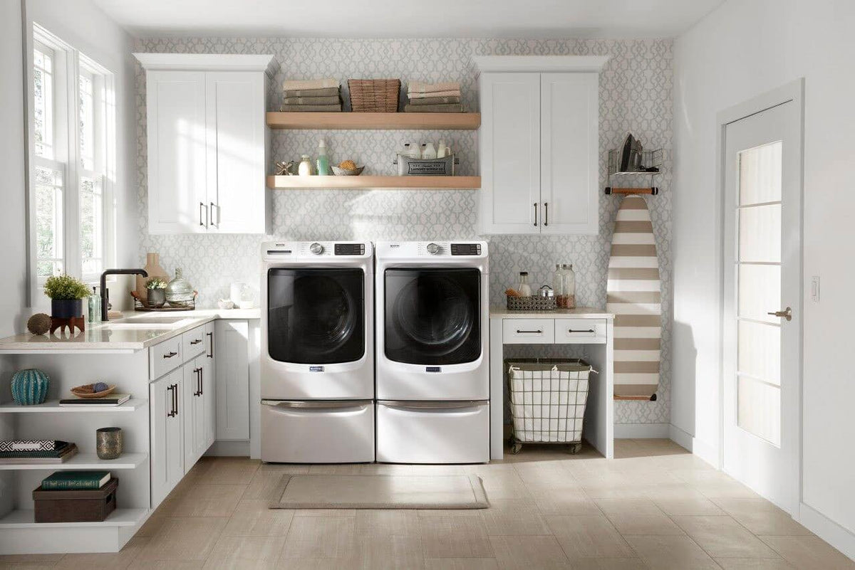 Maytag - 7.3 Cu. Ft. Stackable Electric Dryer with Steam and Extra Power Button - White