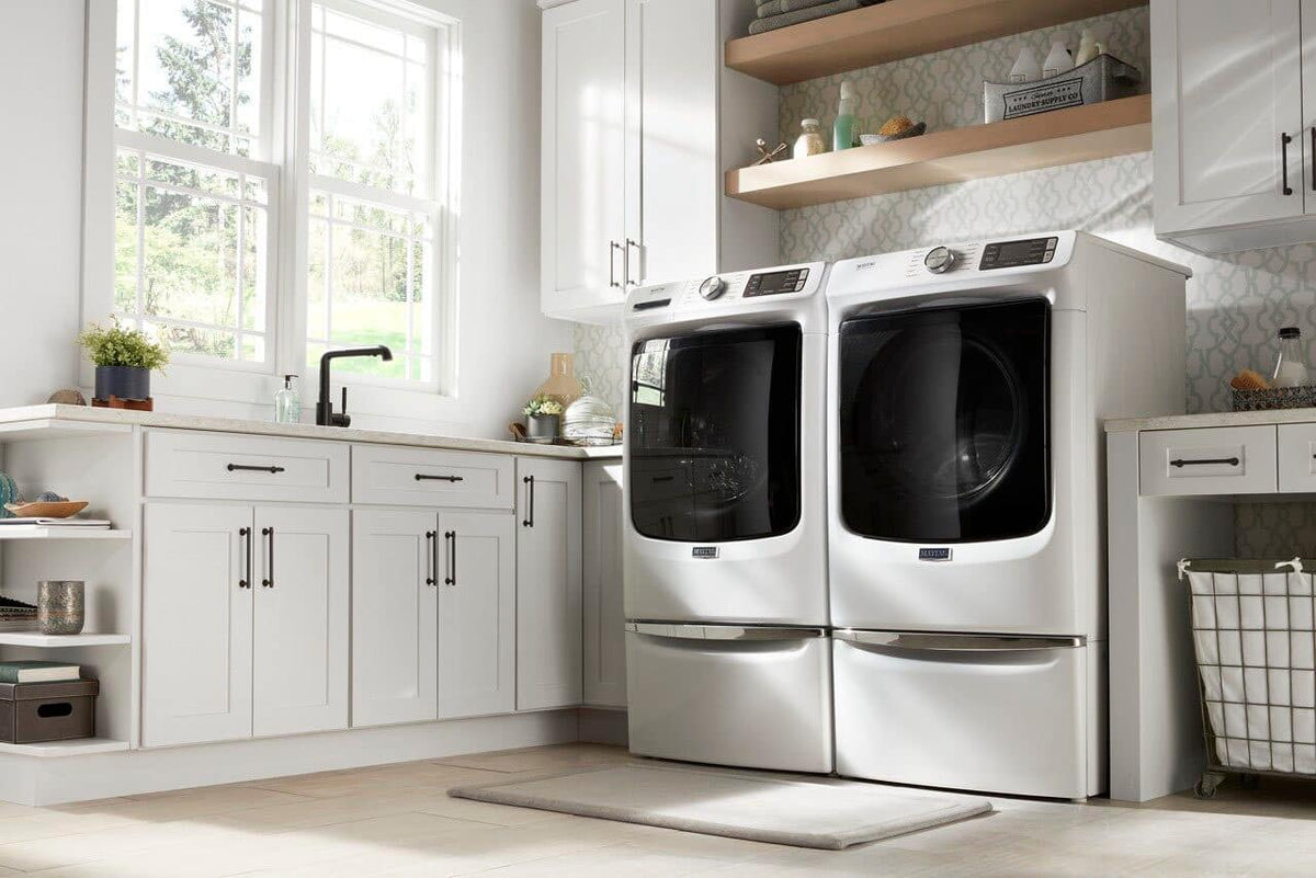Maytag - 4.8 Cu. Ft. High Efficiency Stackable Front Load Washer with Steam and Fresh Hold - White