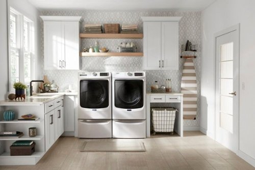 Maytag - 4.8 Cu. Ft. High Efficiency Stackable Front Load Washer with Steam and Fresh Hold - White