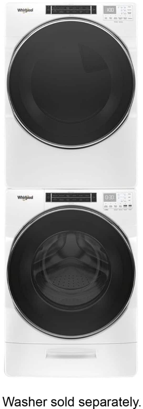 Whirlpool - 7.4 Cu. Ft. Stackable Electric Dryer with Steam and Intuitive Controls - White