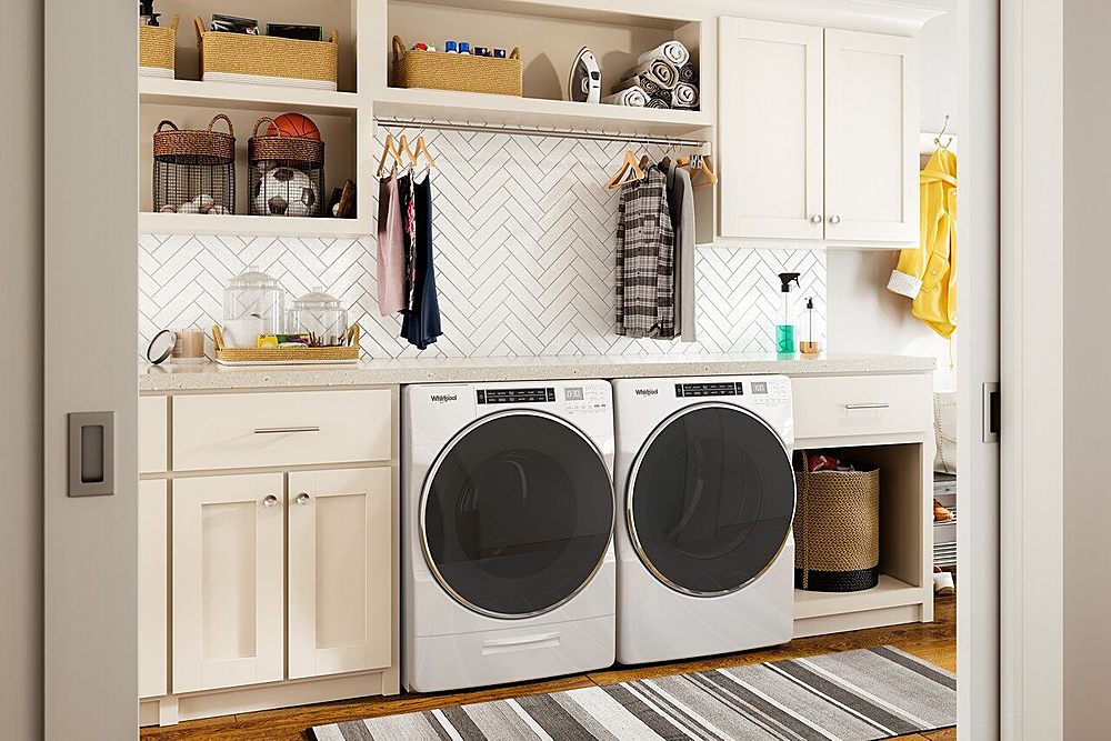 Whirlpool - 7.4 Cu. Ft. Stackable Electric Dryer with Steam and Intuitive Controls - White