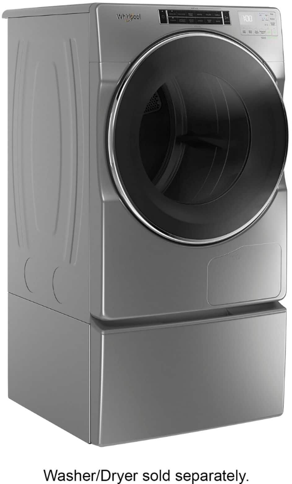 Whirlpool - Washer/Dryer Laundry Pedestal with Storage Drawer - Chrome Shadow
