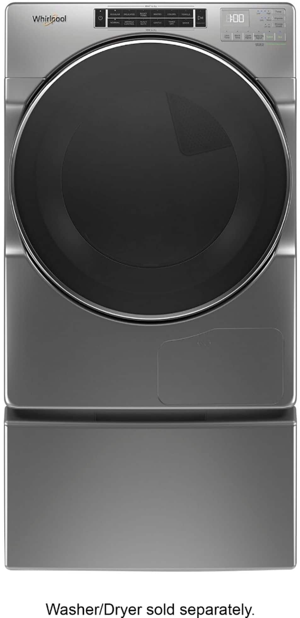 Whirlpool - Washer/Dryer Laundry Pedestal with Storage Drawer - Chrome Shadow