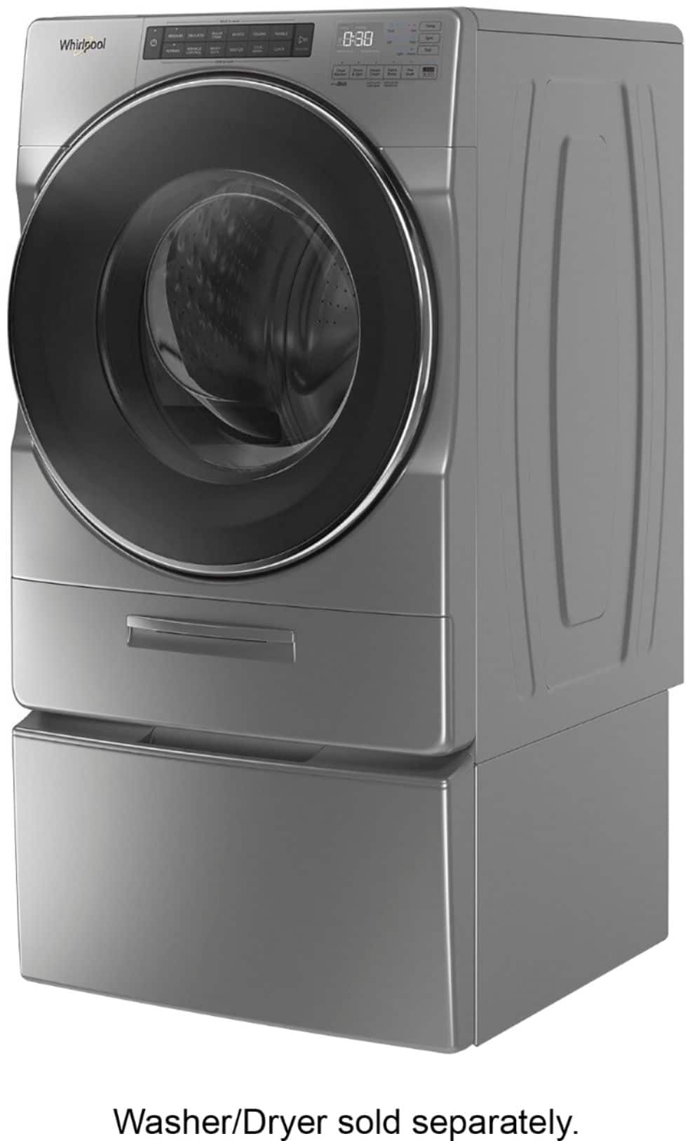 Whirlpool - Washer/Dryer Laundry Pedestal with Storage Drawer - Chrome Shadow