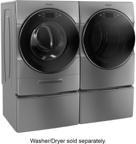 Whirlpool - Washer/Dryer Laundry Pedestal with Storage Drawer - Chrome Shadow