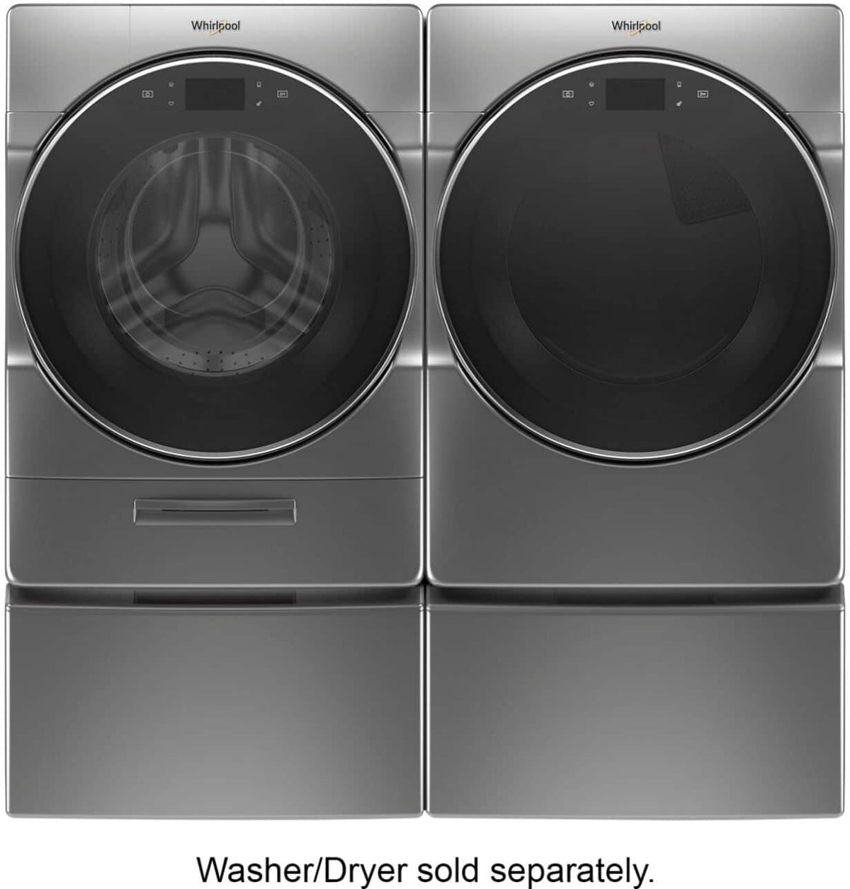 Whirlpool - Washer/Dryer Laundry Pedestal with Storage Drawer - Chrome Shadow
