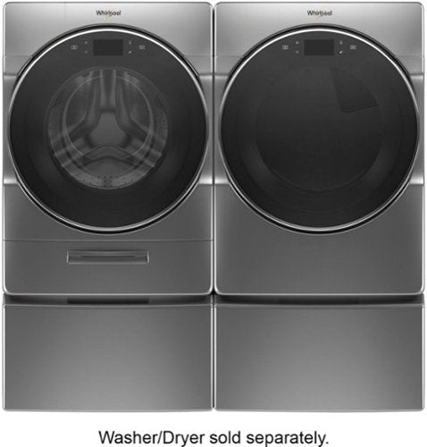 Whirlpool - Washer/Dryer Laundry Pedestal with Storage Drawer - Chrome Shadow