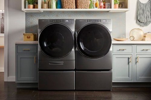 Whirlpool - Washer/Dryer Laundry Pedestal with Storage Drawer - Chrome Shadow