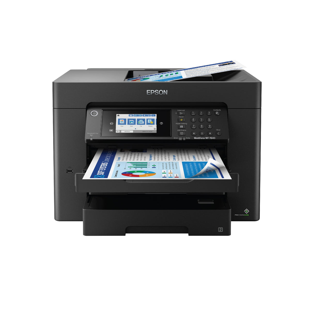 Epson - WorkForce Pro WF-7840 Wireless Wide-format All-in-One Inkjet Printer - Black