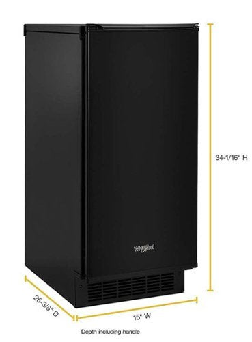 Whirlpool - 15" 29-Lb. Freestanding Icemaker - Black