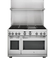 GE - 48" Professional 30"-36" Adjustable Height Backsplash with Shelf - Stainless Steel