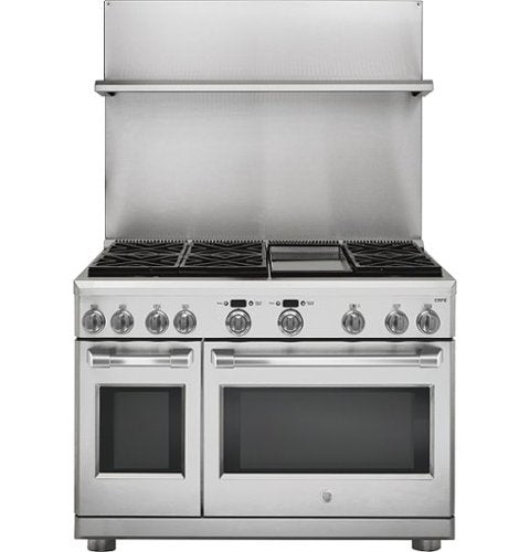 GE - 48" Professional 30"-36" Adjustable Height Backsplash with Shelf - Stainless Steel