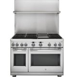GE - 48" Professional 30"-36" Adjustable Height Backsplash with Shelf - Stainless Steel