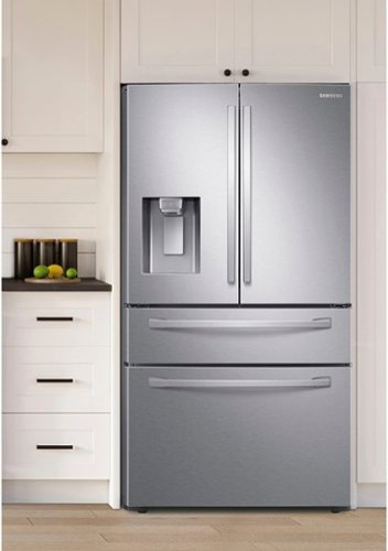 Samsung - 36 in. Wide 28 Cu. Ft. 4-Door French Door Smart Refrigerator with FlexZone Drawer - Stainless Steel