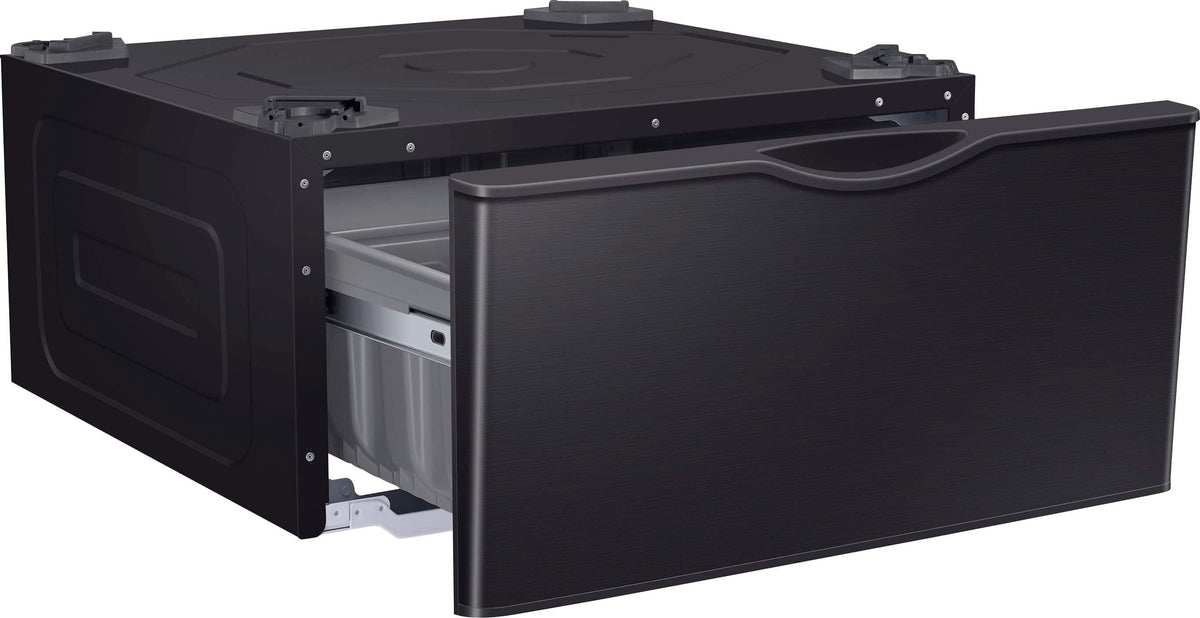 Samsung - Washer/Dryer Laundry Pedestal with Storage Drawer - Brushed Black