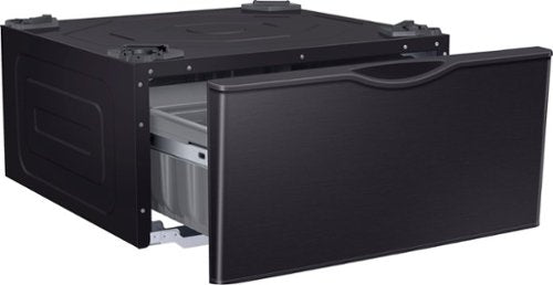 Samsung - Washer/Dryer Laundry Pedestal with Storage Drawer - Brushed Black