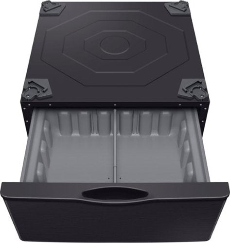 Samsung - Washer/Dryer Laundry Pedestal with Storage Drawer - Brushed Black