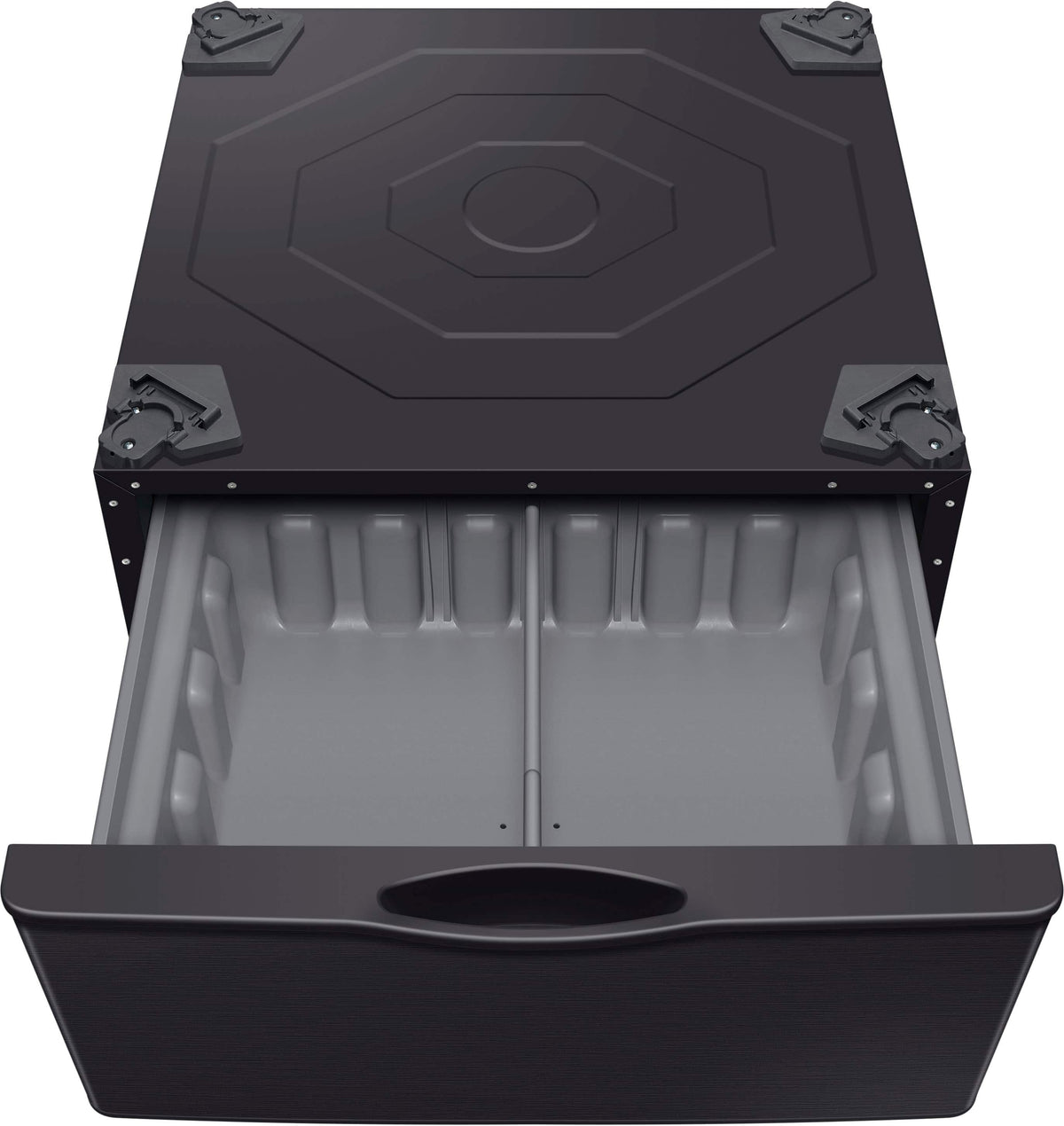 Samsung - Washer/Dryer Laundry Pedestal with Storage Drawer - Brushed Black