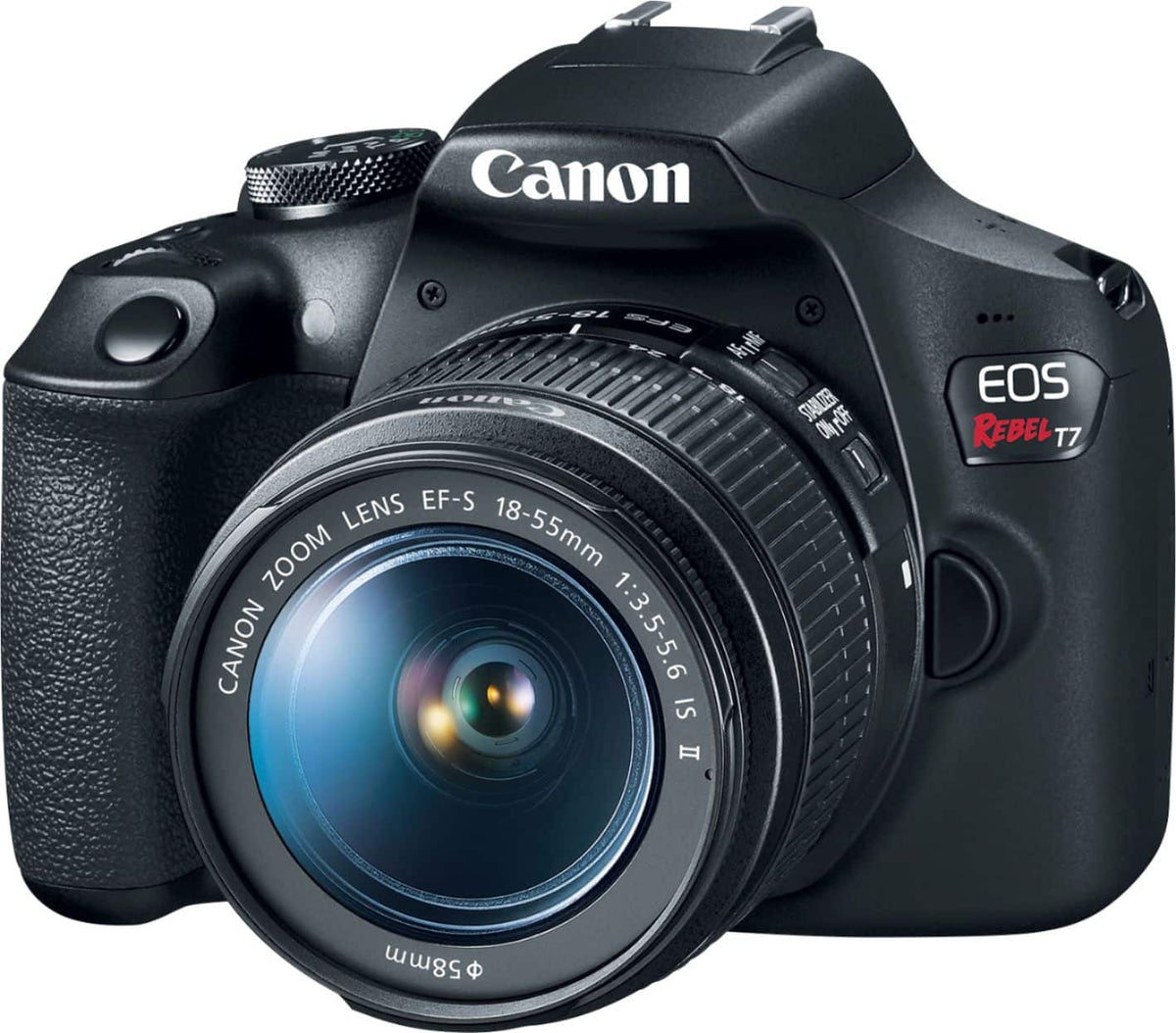 Canon - EOS Rebel T7 DSLR Video Camera with 18-55mm Lens - Black