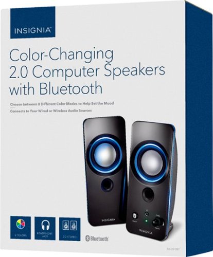 Insignia™ - 2.0 Bluetooth Lighted Speaker System (2pc) - Black