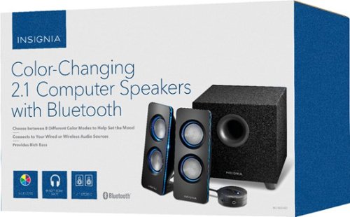 Insignia™ - 2.1 Bluetooth Lighted Speaker System (3-Piece) - Black