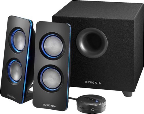 Insignia™ - 2.1 Bluetooth Lighted Speaker System (3-Piece) - Black