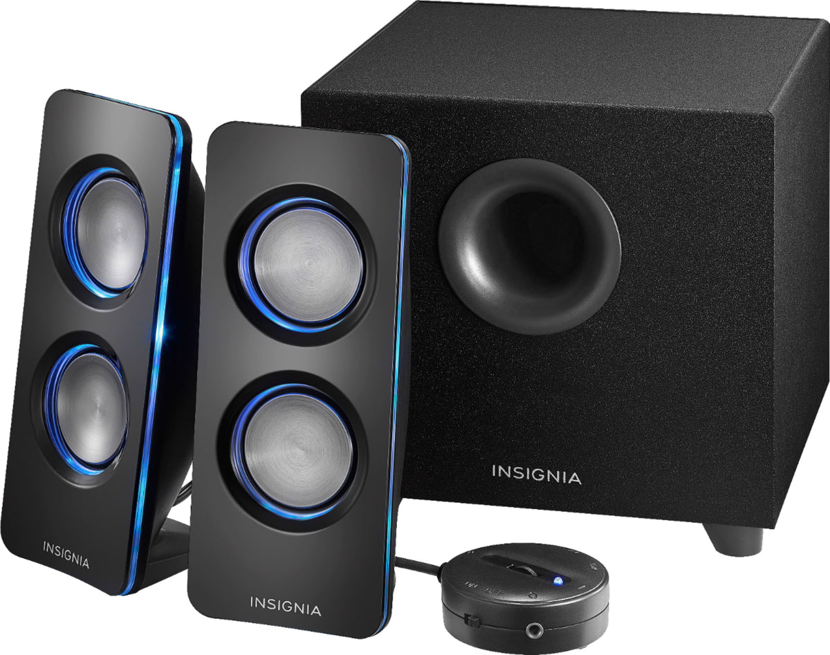 Insignia™ - 2.1 Bluetooth Lighted Speaker System (3-Piece) - Black
