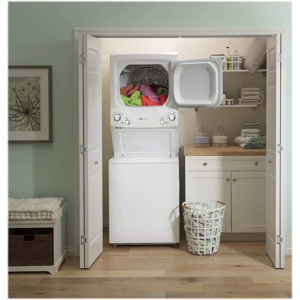 GE - 3.9 Cu. Ft. Top Load Washer and 5.9 Cu.Ft Electric Dryer Laundry Center with ENERGY STAR - White