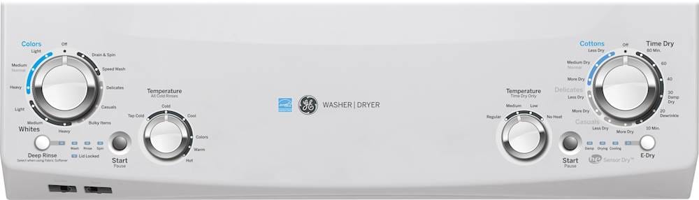 GE - 3.9 Cu. Ft. Top Load Washer and 5.9 Cu.Ft Electric Dryer Laundry Center with ENERGY STAR - White