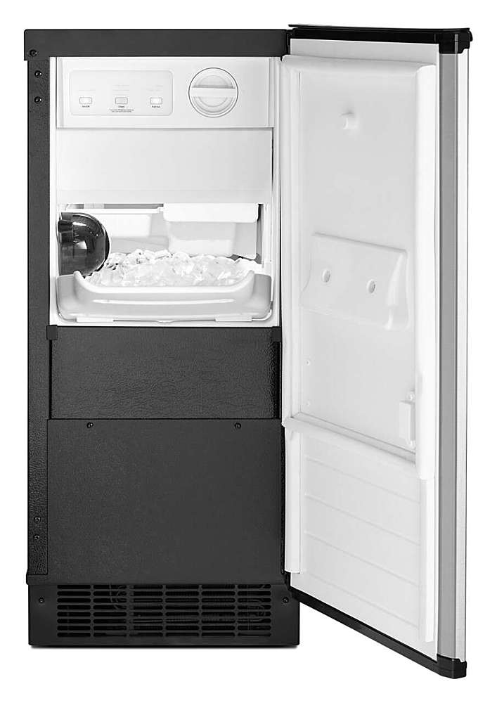 Whirlpool - 15" 50-Lb. Freestanding Icemaker - Stainless Steel