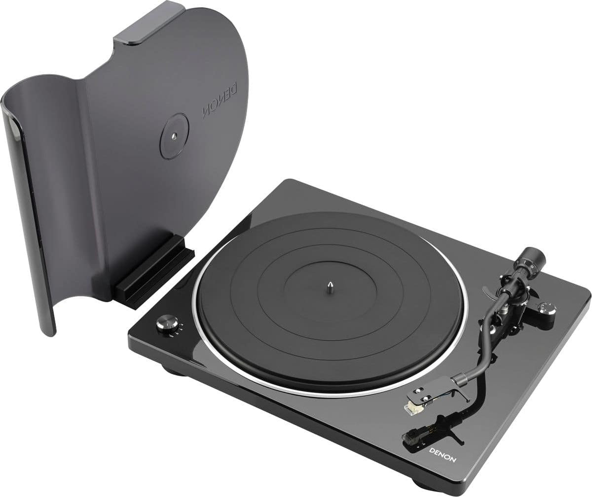 Denon - DP-400 Semi-Automatic Analog Turntable with Speed Auto Sensor, Supports 33 1/3, 45, 78 RPM (Vintage) Speeds - Black