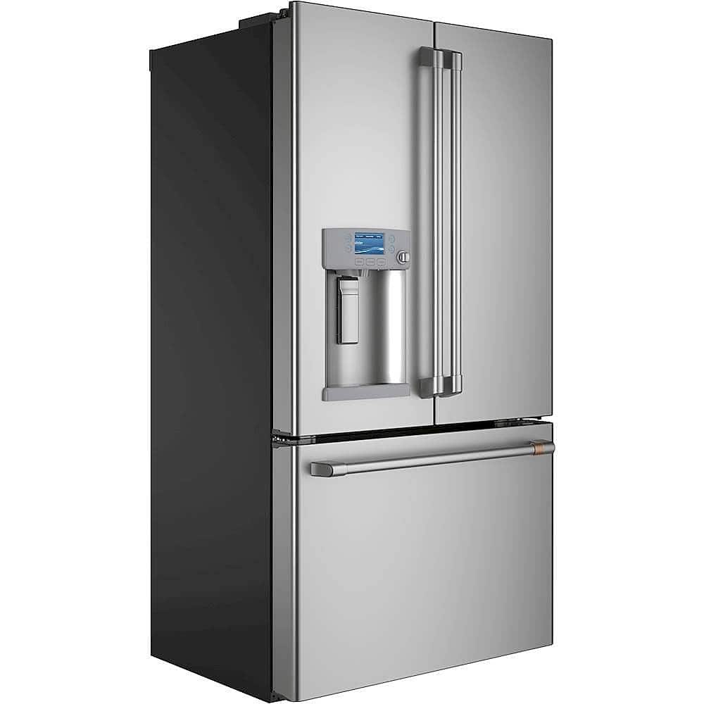 Café - 36 in. Wide 22.2 Cu. Ft. French Door Counter-Depth Smart Refrigerator with Hot Water Dispenser, Customizable - Stainless Steel