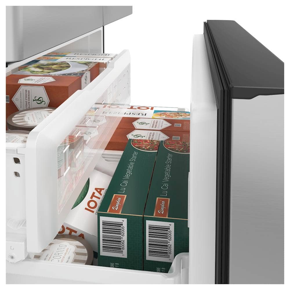 Café - 36 in. Wide 22.2 Cu. Ft. French Door Counter-Depth Smart Refrigerator with Hot Water Dispenser, Customizable - Stainless Steel