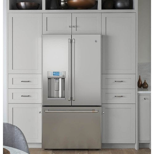 Café - 36 in. Wide 22.2 Cu. Ft. French Door Counter-Depth Smart Refrigerator with Hot Water Dispenser, Customizable - Stainless Steel