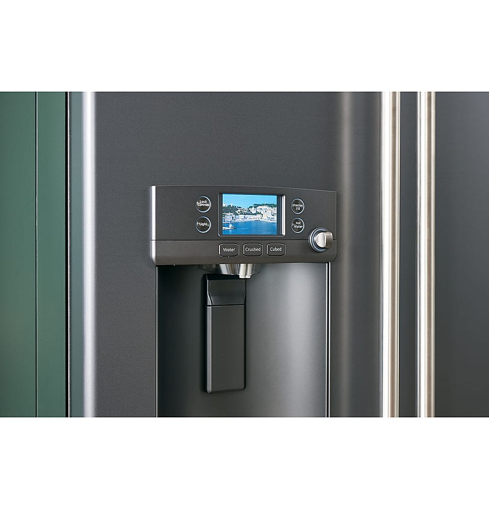 Café - 36 in. Wide 22.2 Cu. Ft. French Door Counter-Depth Smart Refrigerator with Hot Water Dispenser, Customizable - Stainless Steel