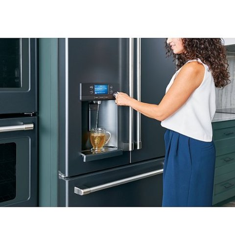 Café - 36 in. Wide 22.2 Cu. Ft. French Door Counter-Depth Smart Refrigerator with Hot Water Dispenser, Customizable - Stainless Steel