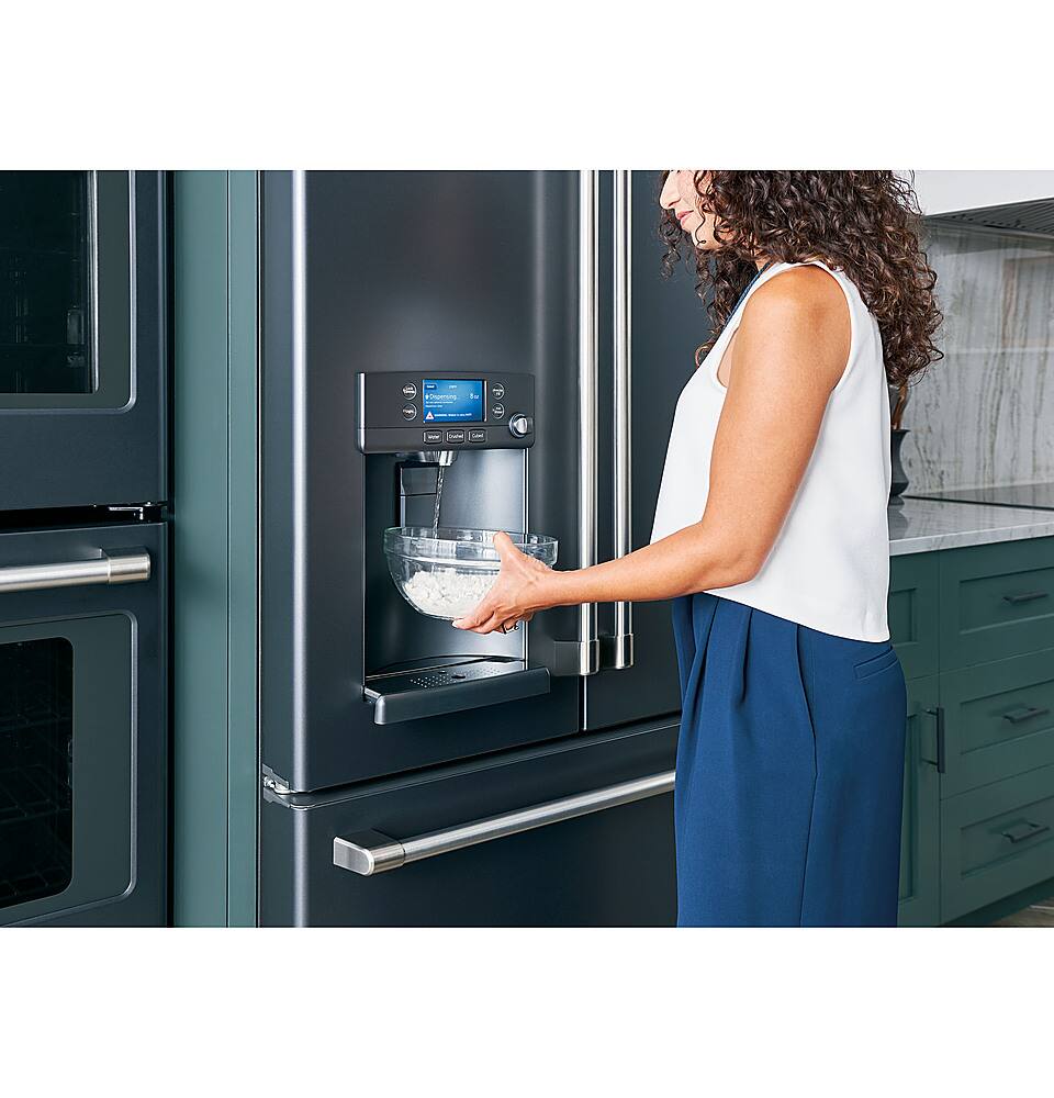 Café - 36 in. Wide 22.2 Cu. Ft. French Door Counter-Depth Smart Refrigerator with Hot Water Dispenser, Customizable - Stainless Steel