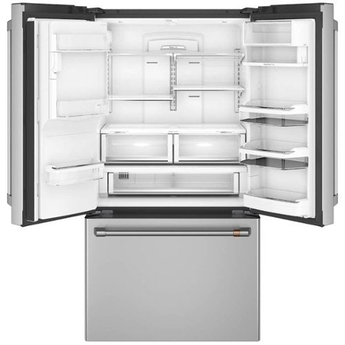 Café - 36 in. Wide 22.2 Cu. Ft. French Door Counter-Depth Smart Refrigerator with Hot Water Dispenser, Customizable - Stainless Steel