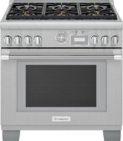 Thermador - Pro Grand 36 in. Wide 5.7 Cu. Ft.  Freestanding Gas Convection Range with Self-cleaning and 6 Burners - Stainless Steel
