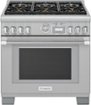 Thermador - Pro Grand 36 in. Wide 5.7 Cu. Ft.  Freestanding Gas Convection Range with Self-cleaning and 6 Burners - Stainless Steel