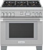 Thermador - Pro Grand 36 in. Wide 5.7 Cu. Ft.  Freestanding Gas Convection Range with Self-cleaning and 6 Burners - Stainless Steel
