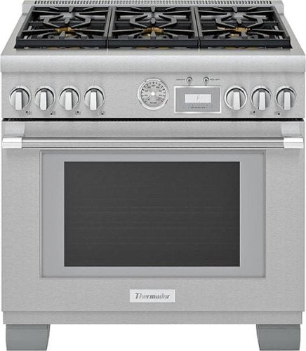 Thermador - Pro Grand 36 in. Wide 5.7 Cu. Ft.  Freestanding Gas Convection Range with Self-cleaning and 6 Burners - Stainless Steel