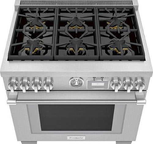 Thermador - Pro Grand 36 in. Wide 5.7 Cu. Ft.  Freestanding Gas Convection Range with Self-cleaning and 6 Burners - Stainless Steel