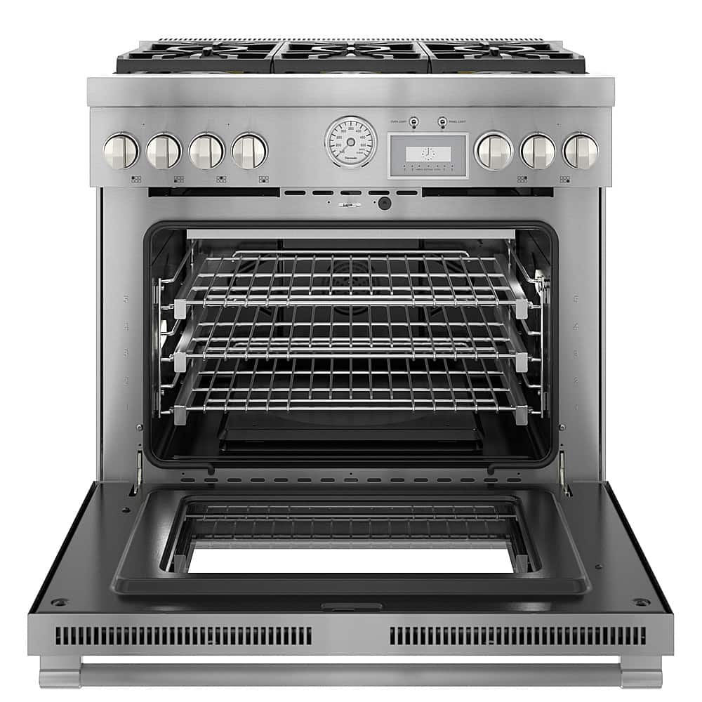 Thermador - Pro Grand 36 in. Wide 5.7 Cu. Ft.  Freestanding Gas Convection Range with Self-cleaning and 6 Burners - Stainless Steel