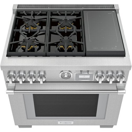 Thermador - Pro Grand 36 in. Wide 5.7 Cu. Ft. Freestanding Dual Fuel LP Convection Range with  Self-Cleaning and 5 Burners - Stainless Steel