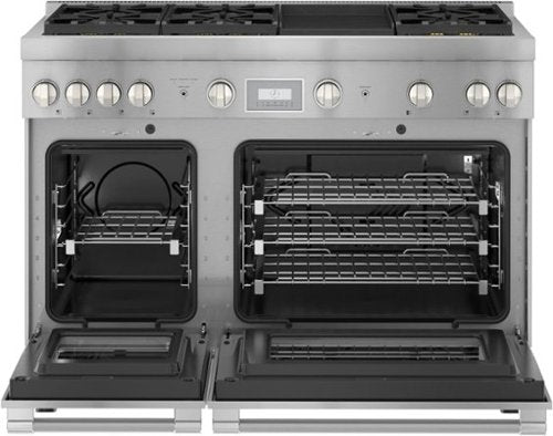 Thermador - Pro Harmony 48 in. Wide 6.8 Cu. Ft. Freestanding Double Oven Dual Fuel Convection Range with 6 Burners - Stainless Steel