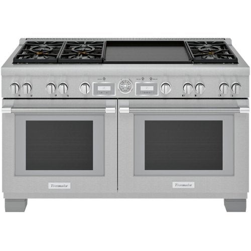 Thermador - Pro Grand 60 in. Wide 10.6 Cu. Ft. Freestanding Double Oven Dual Fuel LP Convection Range with 7 Burners - Stainless Steel