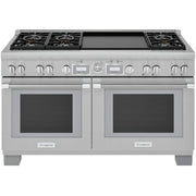Thermador - Pro Grand 60 in. Wide 10.6 Cu. Ft. Freestanding Double Oven Dual Fuel LP Convection Range with 7 Burners - Stainless Steel