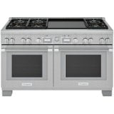 Thermador - Pro Grand 60 in. Wide 10.6 Cu. Ft. Freestanding Double Oven Dual Fuel LP Convection Range with 7 Burners - Stainless Steel